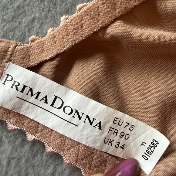 Prima Donna Bra EU 75 FR 90 UK 34 Beige Lace Underwire Everyday Comfort - Picture 4 of 8